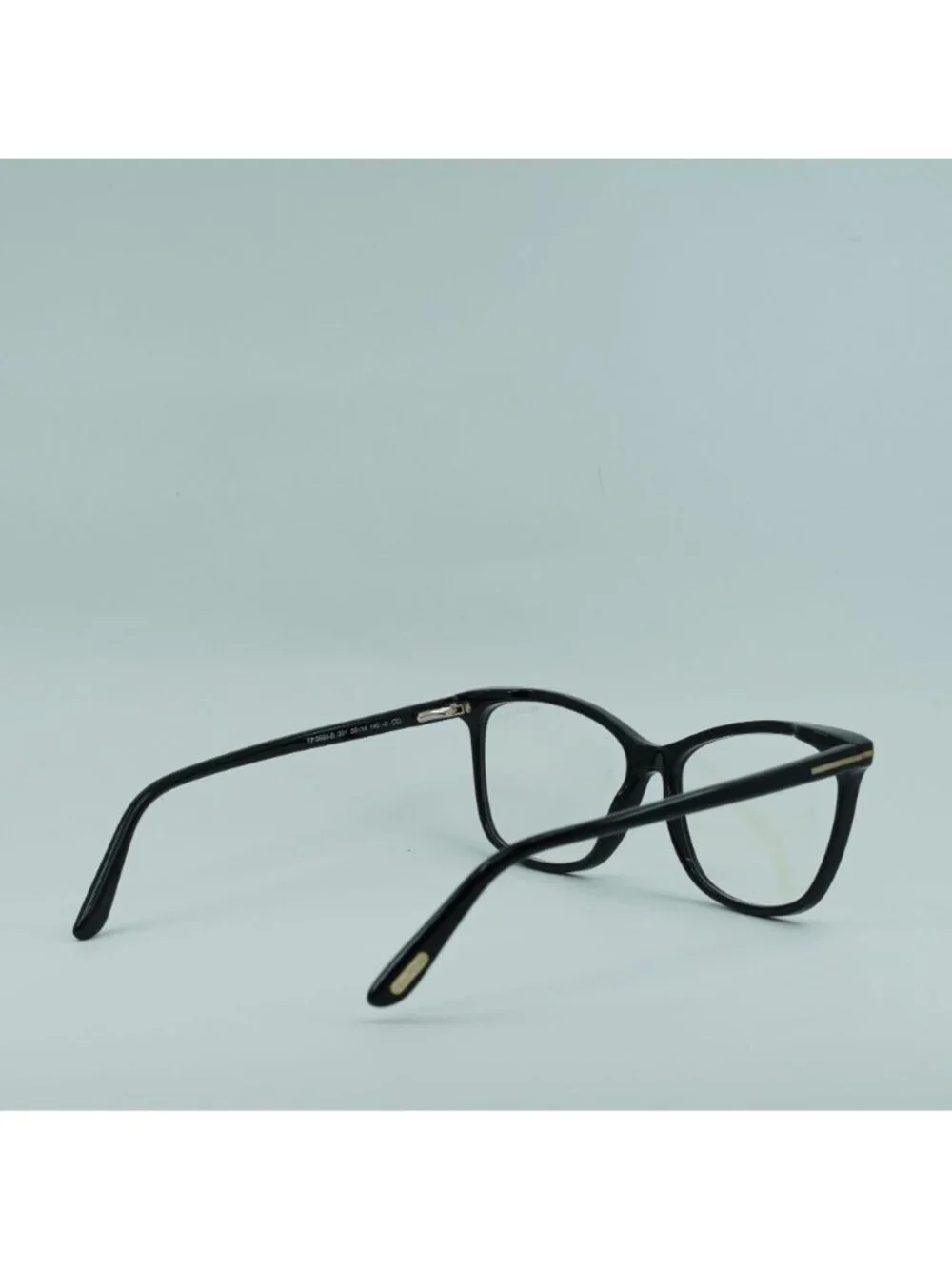 Tom Ford FT5690-B 001 Eyeglasses Black 55mm Cat Eye Frame, Clip-On Havana